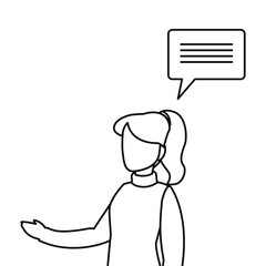 woman dialogue speech bubble