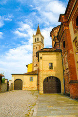 View on an old historic church in Italy on a sunny day.