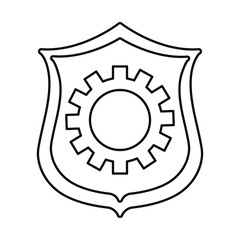 shield protection gear on white background