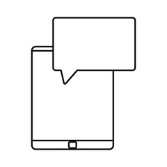 Fototapeta premium mobile speech bubble on white background