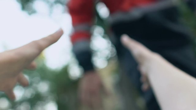 Victim asking for help, paramedic doing urgent injection to run heart, 911