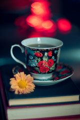 Cup of tea and flowers - 237473205