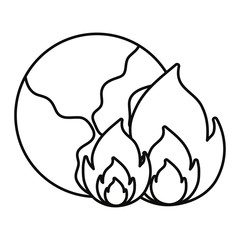 world fire on white background