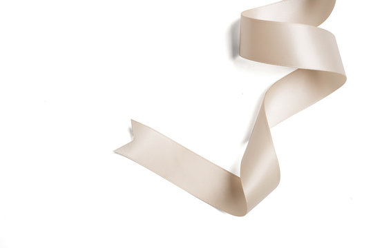 Cream Ribbon In Roll On White