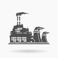 Nuclear Power Station Icon Vector Illustration Silhouette.