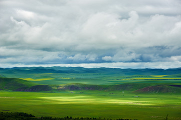 Fototapeta na wymiar Argun wetland of Hulunbuir grassland landscape.