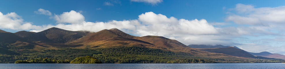 Beautiful Killarney view panorama of Lake and mountains, Killarney National Park, Ireland