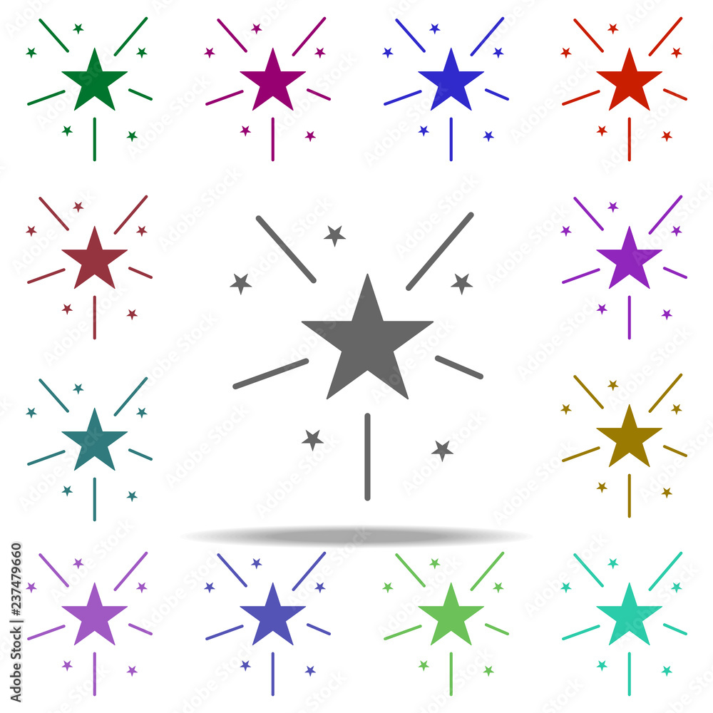 Poster firework icon. elements of circus in multi color style icons. simple icon for websites, web design, 