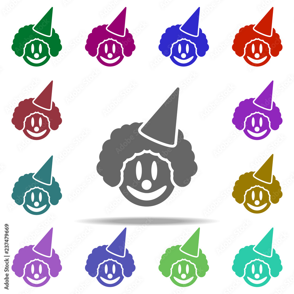 Poster clown icon. elements of circus in multi color style icons. simple icon for websites, web design, mob