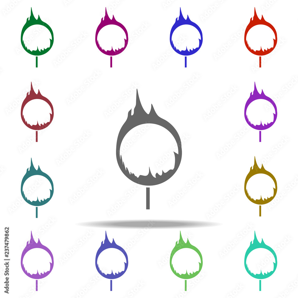 Poster ring of fire icon. elements of circus in multi color style icons. simple icon for websites, web desi