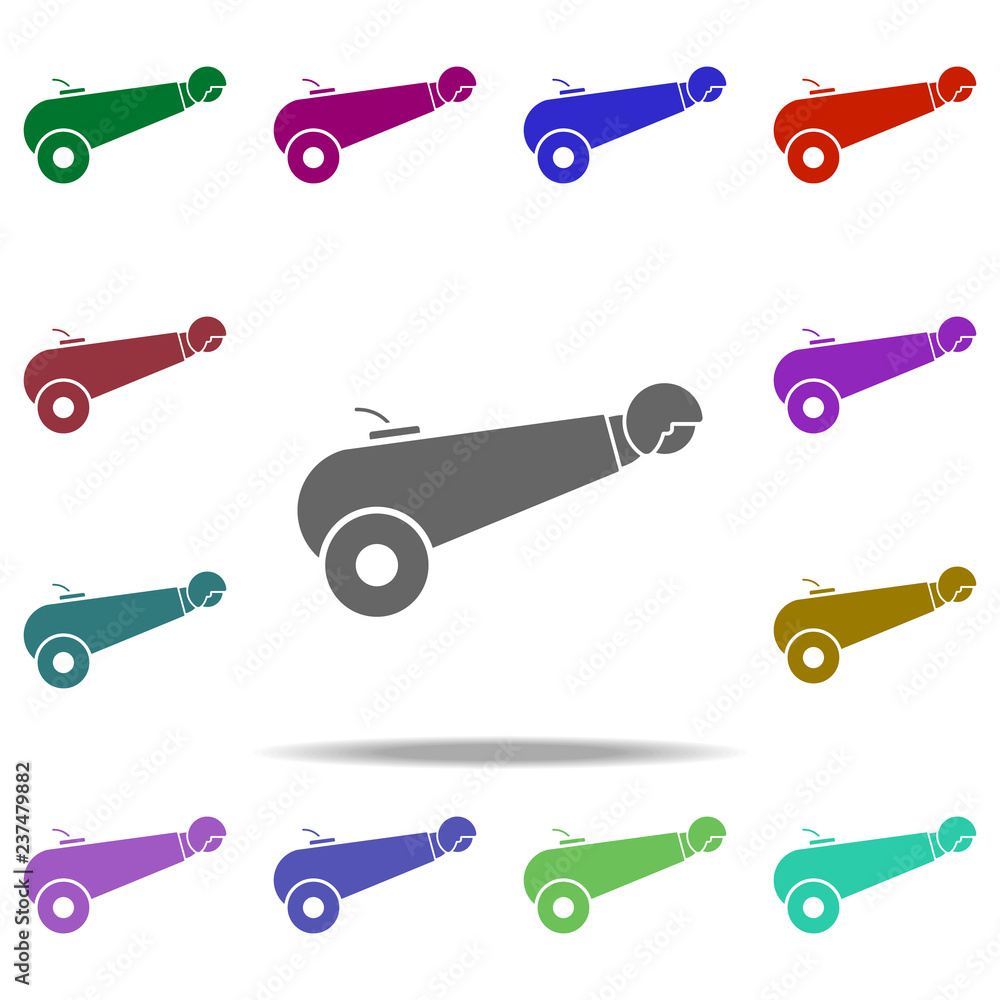 Poster cannon circus icon. elements of circus in multi color style icons. simple icon for websites, web des