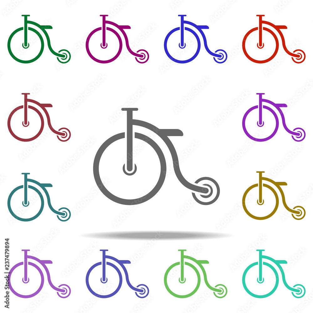 Poster circus bicycle icon. elements of circus in multi color style icons. simple icon for websites, web de