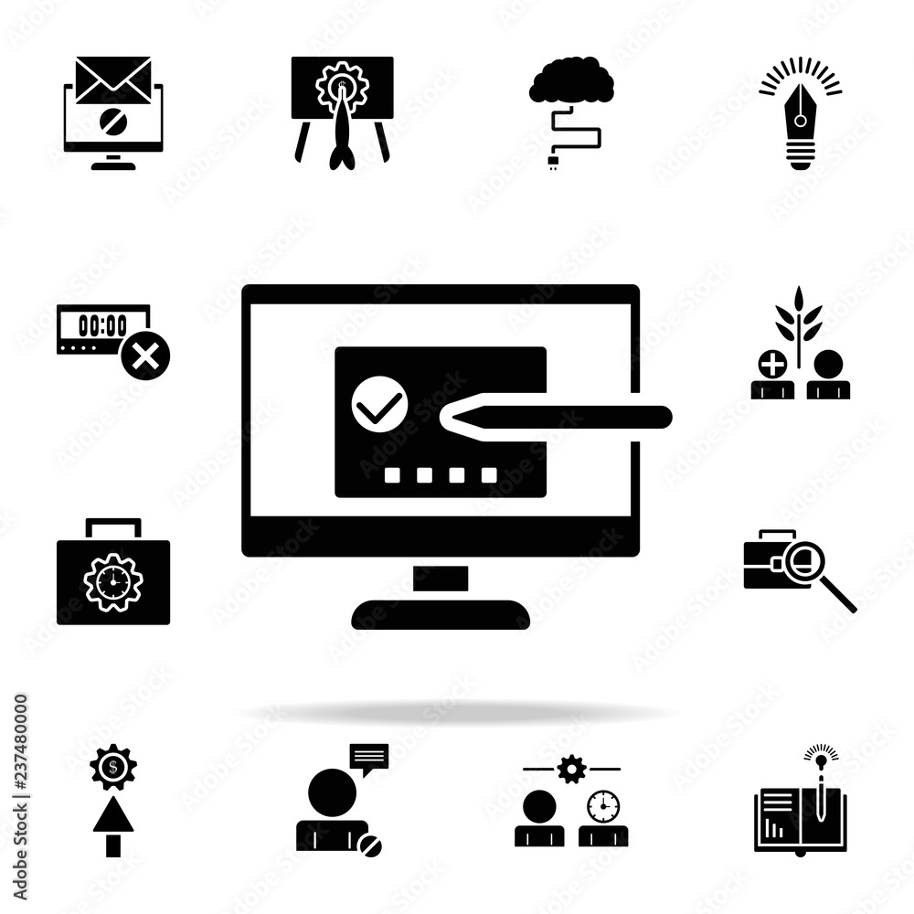 Poster computer check icon. concentration icons universal set for web and mobile