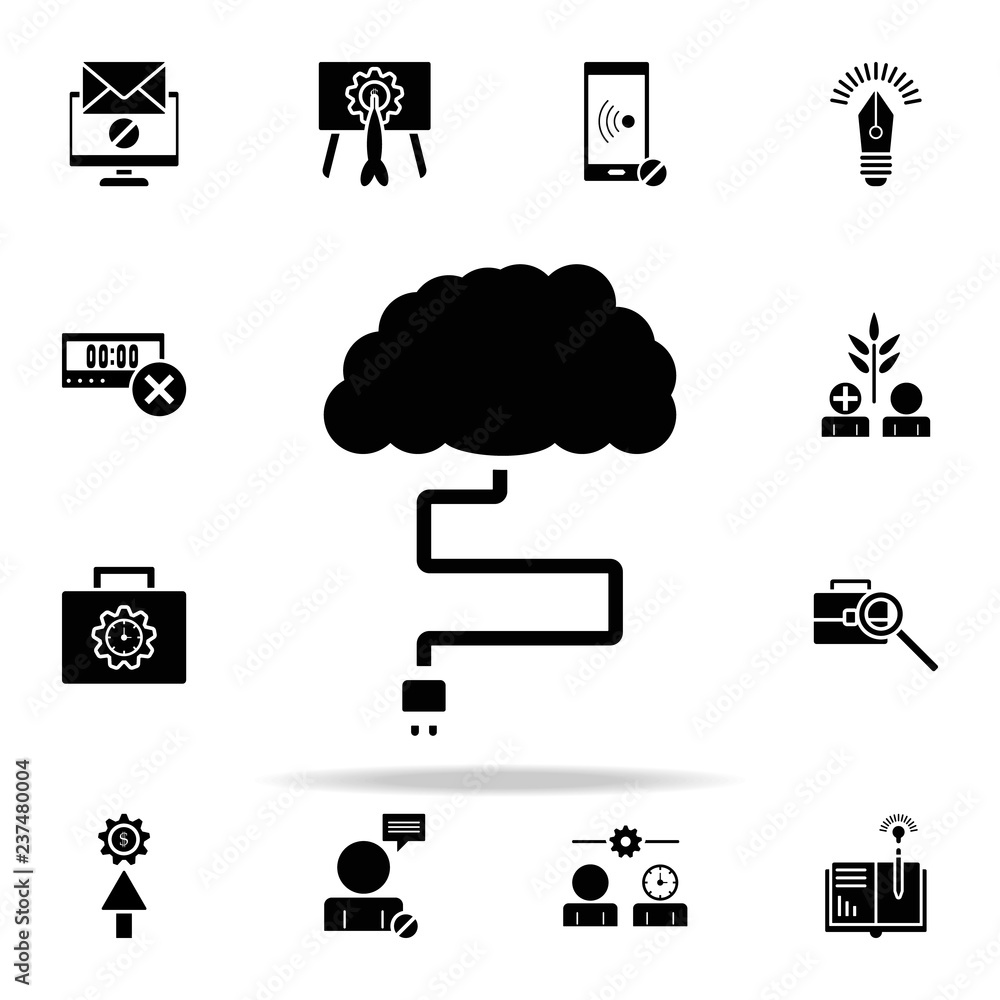 Poster getting information from the cloud icon. concentration icons universal set for web and mobile