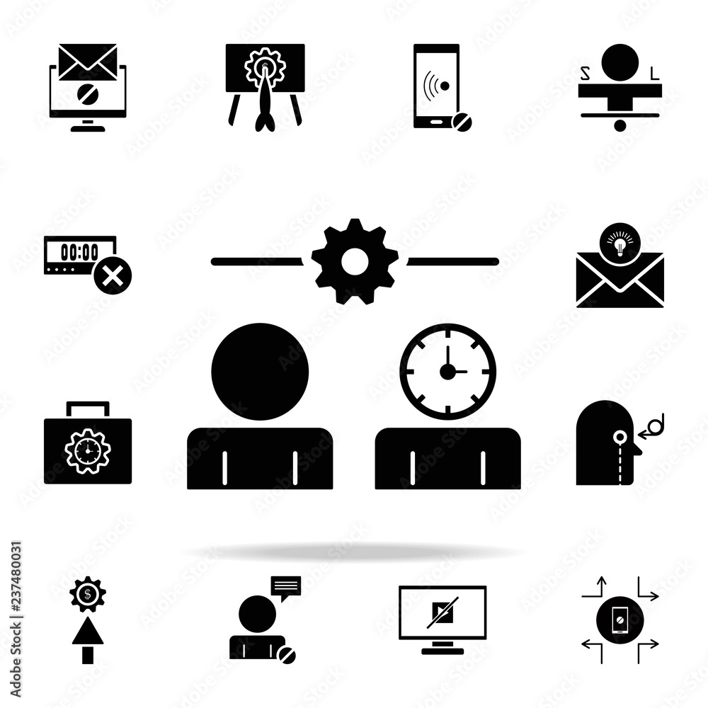 Poster time management icon. concentration icons universal set for web and mobile