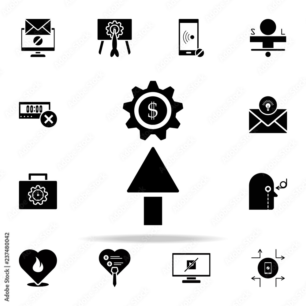 Poster mechanism of dollar icon. concentration icons universal set for web and mobile