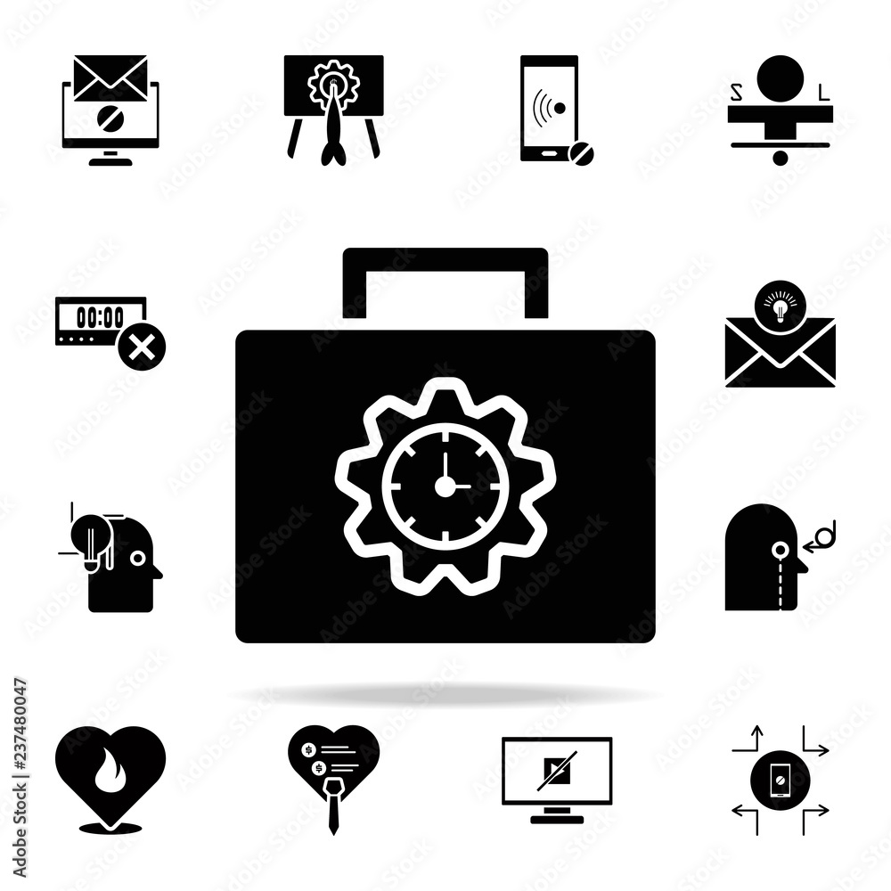 Aufkleber time management in portfolio icon. concentration icons universal set for web and mobile