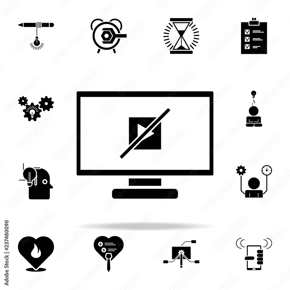 Poster disable multimedia icon. concentration icons universal set for web and mobile