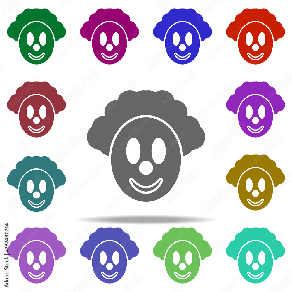 Poster clown mask icon. elements of day of jokes in multi color style icons. simple icon for websites, web 
