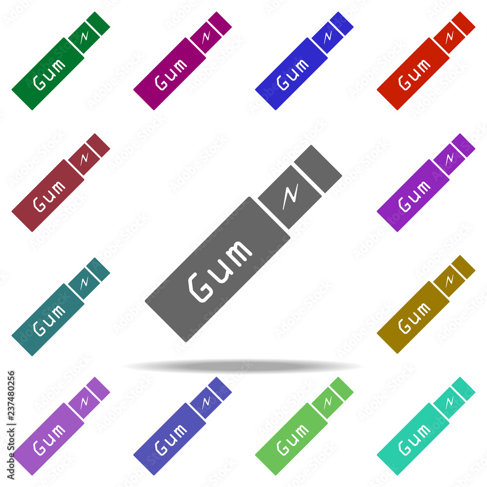 Poster chewing gum icon. elements of day of jokes in multi color style icons. simple icon for websites, web