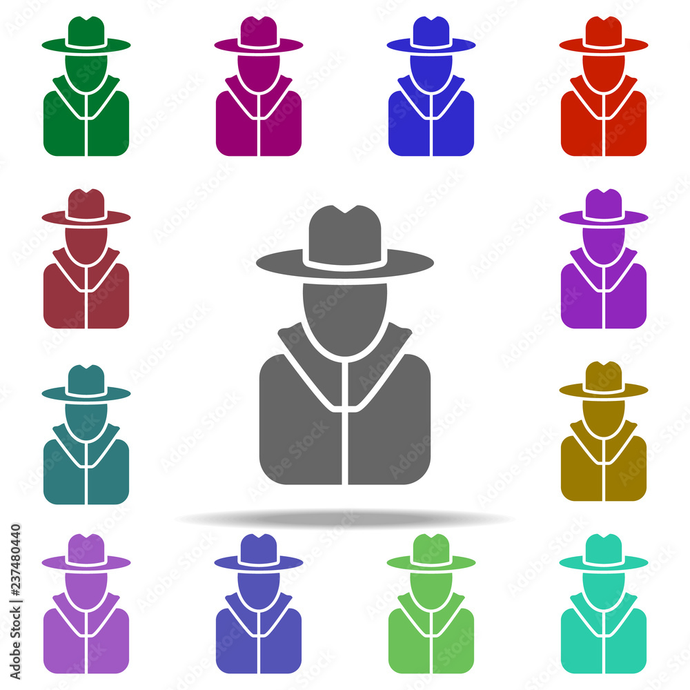 Poster spy icon. elements of dedective in multi color style icons. simple icon for websites, web design, mo