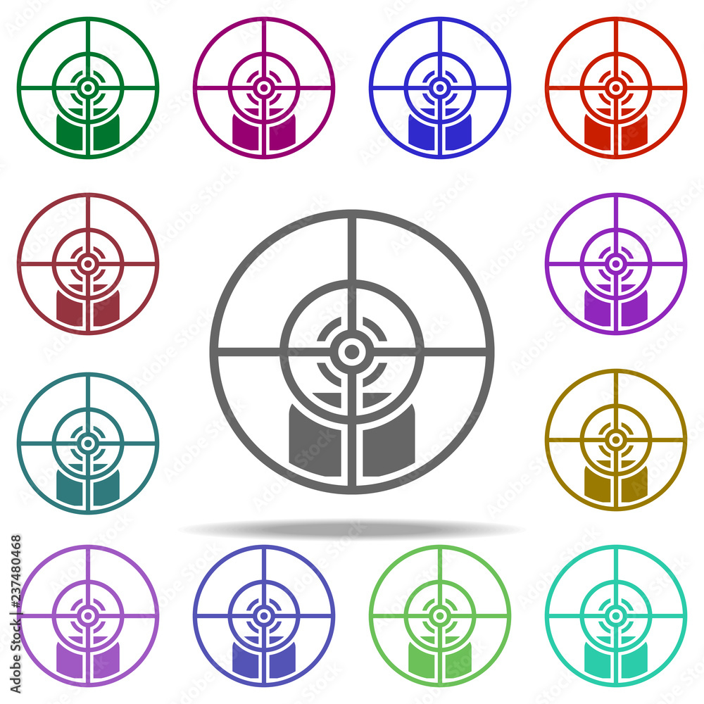 Poster man in sight icon. elements of dedective in multi color style icons. simple icon for websites, web d