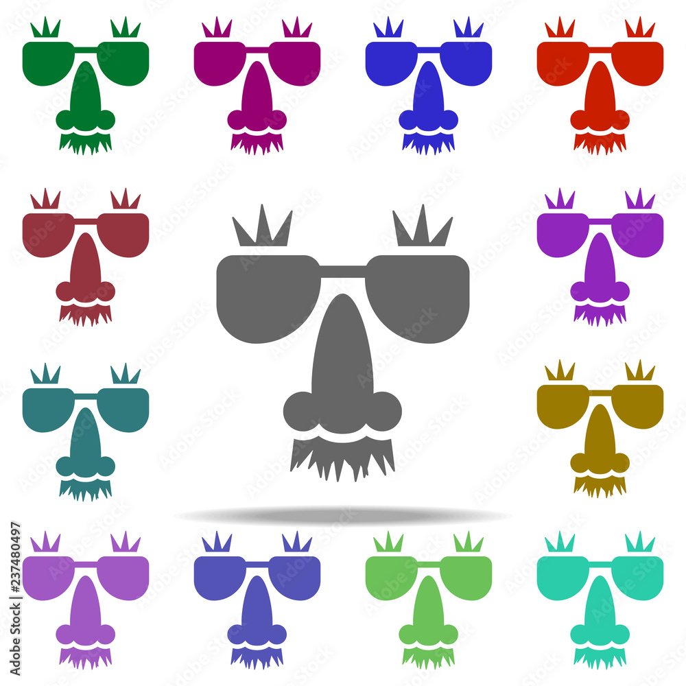 Poster glasses and mustaches icon. elements of dedective in multi color style icons. simple icon for websit