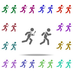 Naklejka premium the pursuit of a criminal icon. Elements of dedective in multi color style icons. Simple icon for websites, web design, mobile app, info graphics