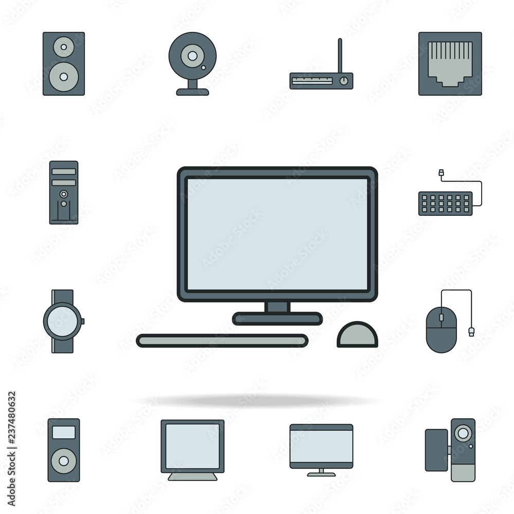 Poster desktop computer icon. devices icons universal set for web and mobile
