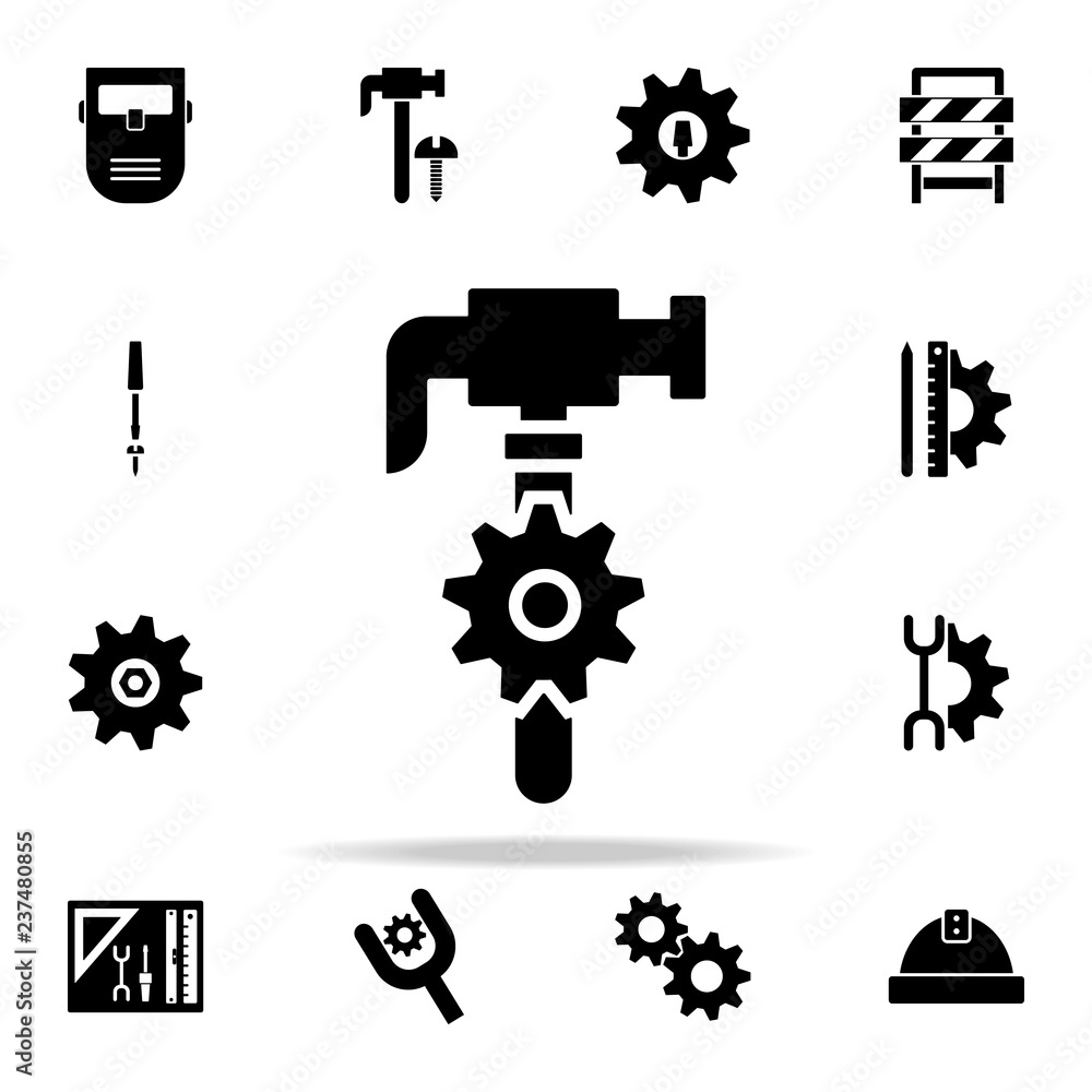 Poster hammer and mechanism icon. engineering icons universal set for web and mobile