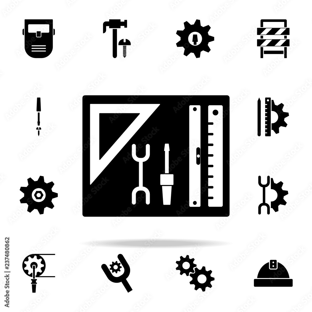 Poster engineer tools icon. engineering icons universal set for web and mobile