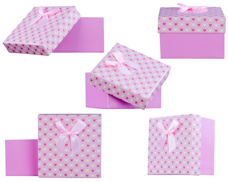 Set Gift Box on White background,Clipping path.