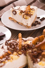 Ricotta and pear cheesecake.