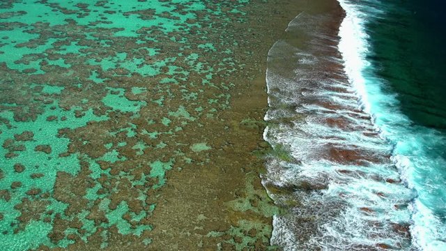 Aerial view of Tupai and Bora Bora Island South Pacific Ocean 
