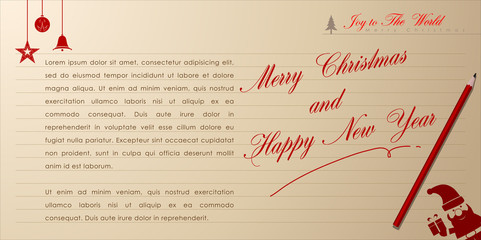Abstract of Christmas Background and Template.  Christmas Typographic and Party Concept. Vector and Illustration, EPS 10.
