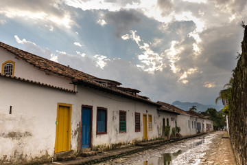 Sunset in the historic center of Paraty, Rio de Janeiro