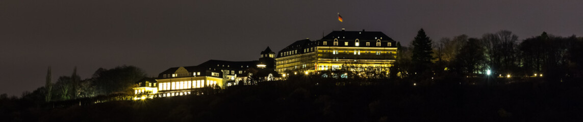 Fototapeta na wymiar petersberg hotel bonn germany at night panorama