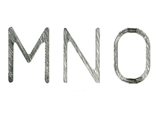 stenciled letters