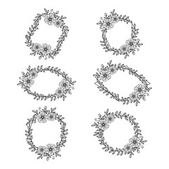 Elegant Flower Florist Wedding Frame Card Ornament Set