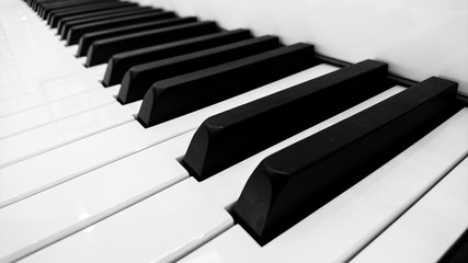 Piano key in black and white