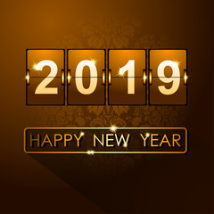 Abstract of Happy New Year 2019. Vector and Illustration, EPS 10..
