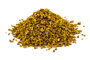 A pile of freeze dried coffee isolated on white