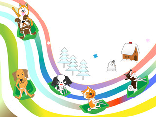 犬たちのウインタースポーツ。