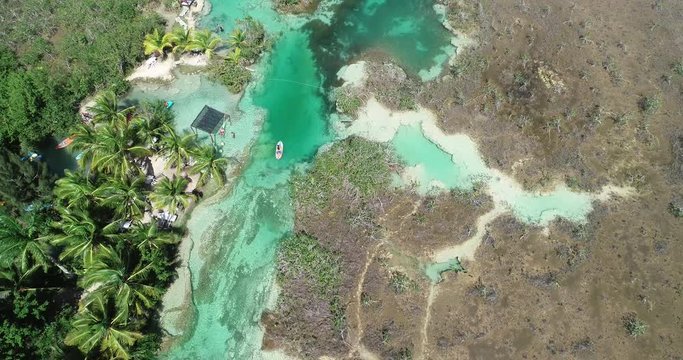 Bacalar lagoon from above
