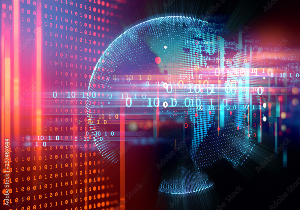 Leinwandbilder digital code number abstract technology background