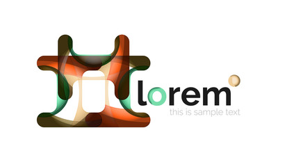 Abstract geometric design logo made of flowing elements