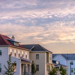 Beautiful homes in Daybreak Utah on a cloudy day