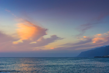 Evening sunset view of the coast near the village of Alcala..  Tenerife. Canary Islands..Spain