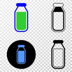 Geographic composition of dotted drinking bottle and grunge seal stamp. Mosaic vector drinking bottle designed with square dots and gradient from blue to red color. Flat design for patriotic posters.