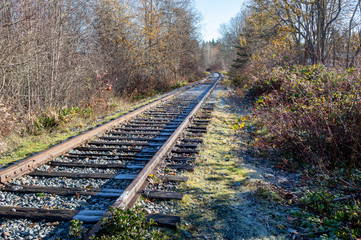 Frosty day on railroad